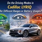 Do the driving modes in Cadillac LYRIQ offer different ranges or battery usages?