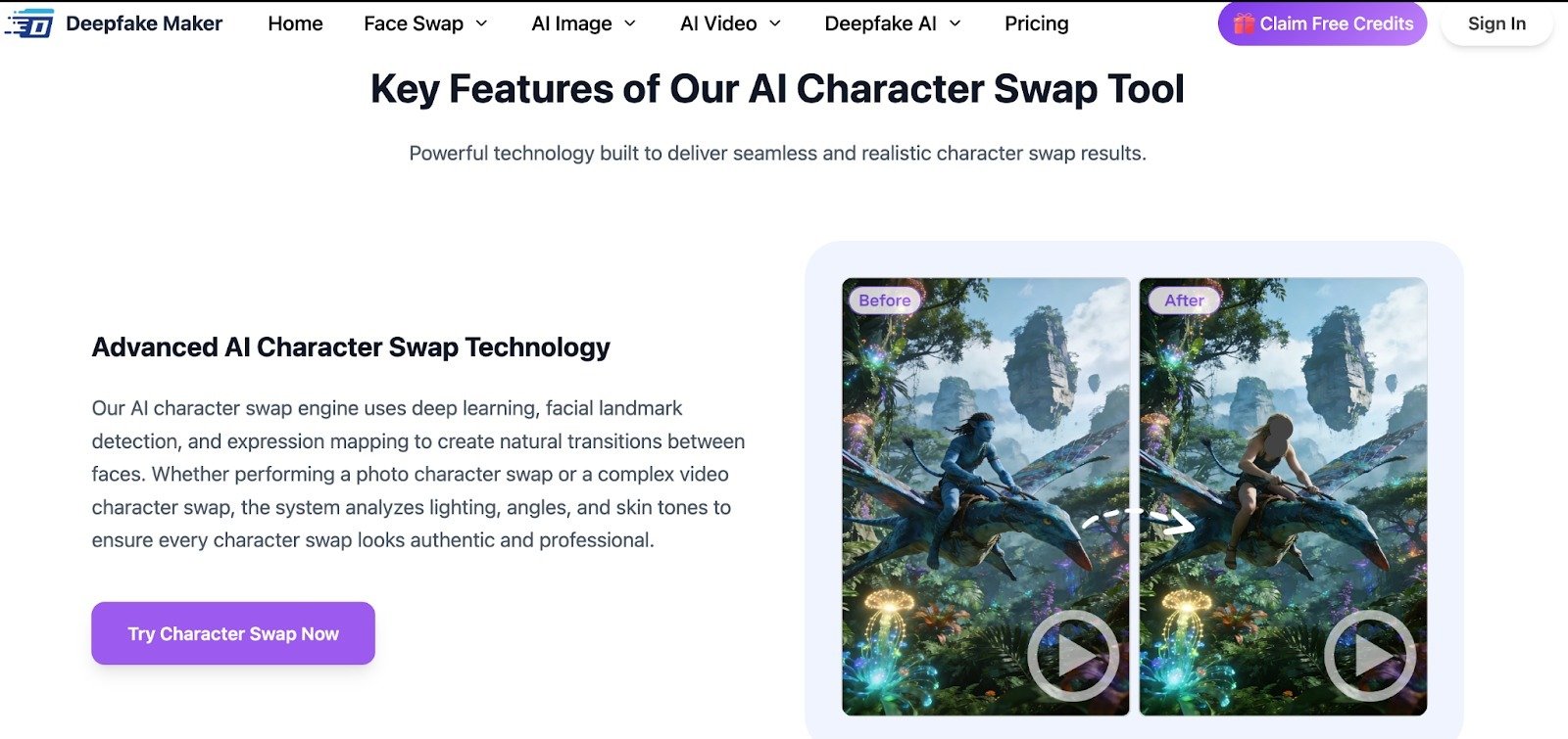Deepfake Maker Character Swap